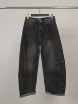 Jean large taille haute à revers – SD9260