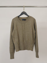 Pull en maille à torsade centrale et bords côtelés HY5358