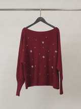 Pull col bateau perlé – HY26057