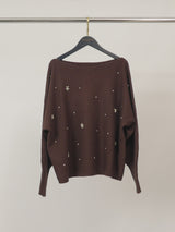Pull col bateau perlé – HY26057