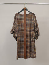Robe ample à carreaux et manches bouffantes – THS35526QST1