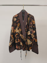Veste fluide imprimée florale à bordure contrastée – KD10003VS-22