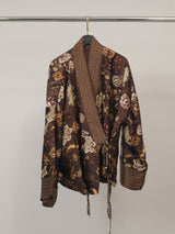 Veste fluide imprimée florale à bordure contrastée – KD10003VS-22