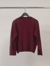 Pull en maille à manches ornées de strass – DSY9696