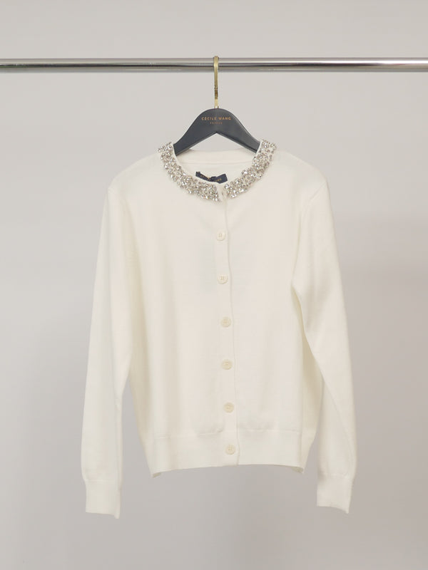 Gilet en maille à col strass – DSY9655