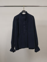 Chemise ample en velours de coton à col volanté – DB14266CO