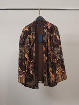 Veste kimono velours fluide à imprimé floral et animalier – KD10026-32