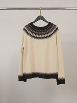 Pull en laine et cachemire à motif jacquard – HYC91086