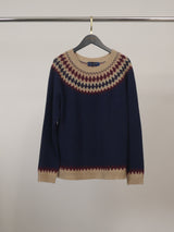 Pull en laine et cachemire à motif jacquard – HYC91086