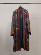 Veste kimono longue satinée à imprimé floral bohème – KD88035VS-48