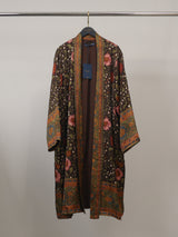 Veste kimono longue satinée à imprimé floral bohème – KD88035VS-48