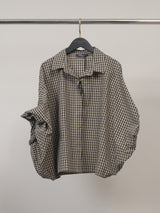 Chemise ample à carreaux et manches bouffantes – THS38726Q11