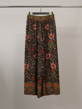 Pantalon large satiné à imprimé floral bohème – KD7789VS-48