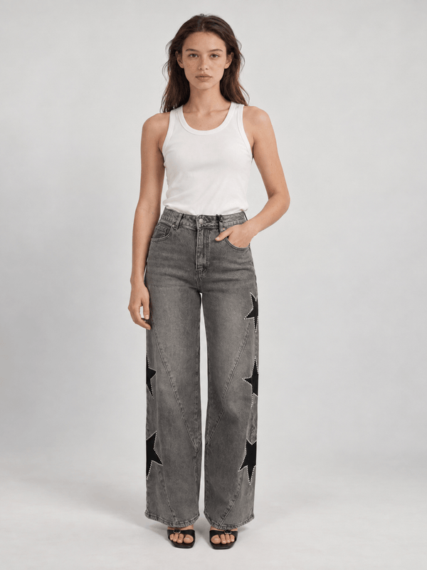 Jean large à étoiles strass – PF5432