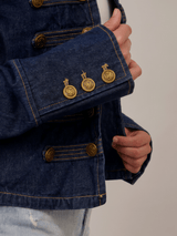 Veste en jean officier à boutons dorés – SD1757