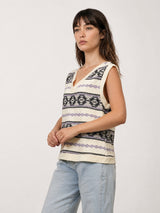 Débardeur en coton texturé jacquard graphique SY7690