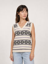 Débardeur en coton texturé jacquard graphique SY7690
