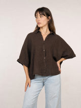 Chemise en lin à manches courtes TDM15324L-2