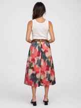 Jupe midi en coton à imprimé fleuri TDM18526-4