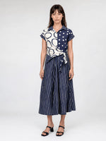 Charger l'image dans la galerie, Robe coton mix d’imprimés à taille nouée TDM23824-6