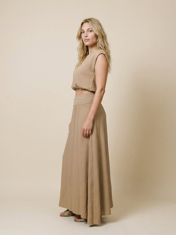 Flowy top and long skirt set lightweight TDM25625