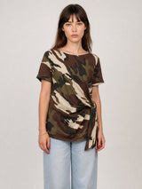T-shirt camouflage à nœud drapé TDM26925-2