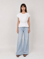 Load image into Gallery viewer, Top en coton à taille smockée TDM32726