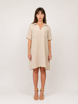 Robe en gaze de coton à poches plaquées TDM33526-2