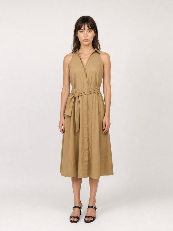 Robe chemise structurée avec ceinture à boucle TDM36826