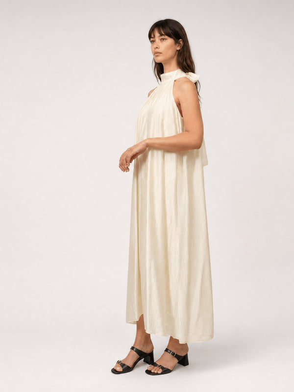 Robe longue irisée à col noué au dos TDM38724-8