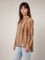 Chemise fluide en viscose à rayures TDM50320-76