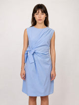 Robe courte en coton structuré à nœud taille TDM52019