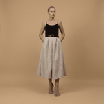 Load image into Gallery viewer, Embroidered suede-effect belted skirt TDM52123-40