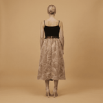 Load image into Gallery viewer, Embroidered suede-effect belted skirt TDM52123-40