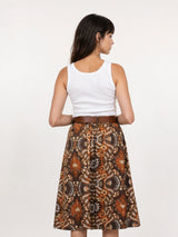 Jupe midi fleurie à taille ceinturée TDM52123PC139