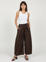 Pantalon ample en coton léger à taille élastiquée TDM55326