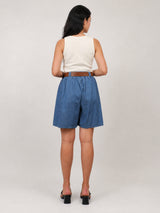 Short large en coton ceinturé TDM55525-4