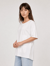 T-shirt fluide en coton à poches plaquées TDM57826