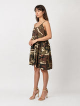 Robe courte en coton à imprimé camouflage TDM59525-2