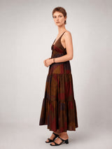 Robe longue en coton imprimé artistique – TDM65325-4