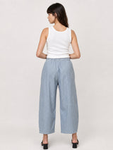 Pantalon ample en coton rayé à taille élastique TDM67625CJ28