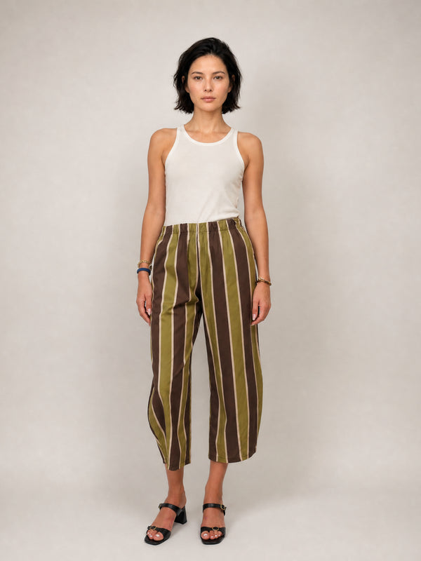 Pantalon rayé taille élastique TDM67625PCST