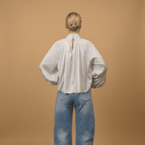 Satin shirt with lavallière collar TDM86525-2