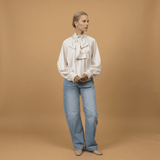 Satin shirt with lavallière collar TDM86525-2