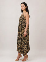 Robe sans manches en viscose fluide, motif léopard TDMK513-15