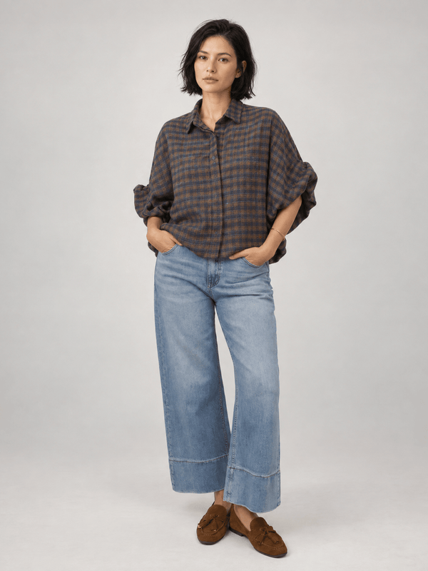 Chemise ample à carreaux – THS38726QST3