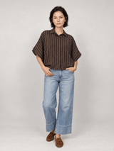 Chemise rayée à manches bouffantes – THS38726RG2