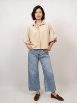 Chemise velours à manches bouffantes – THS38726VE5