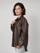 Chemise effet cuir ample – THS50320PE8