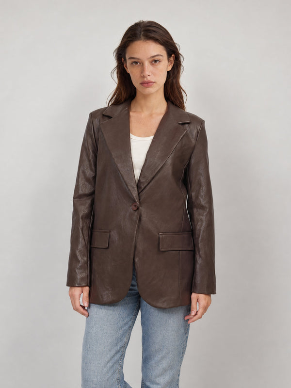 Blazer effet cuir à coupe droite – THS55320PE8